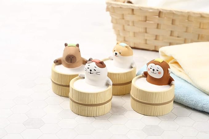 Aroma Ceramic Stone Diffuser [Japan Import] Aromatherapy Essential Oil Diffuser, Non Electric, Passive, Unique, Cute, Animal, Design for Women, Men, and Gifts (Bathing Cat) - Bloomnest