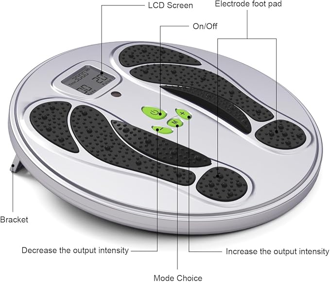 FDA Cleared - EMS Foot Massager for Neuropathy & Pain Relief, PMS/TENS Foot Leg Stimulator for Circulation & Muscle Relaxation, Electric Feet Massager for Neuropathy, Gifts for Family Dad Mun Elder - Bloomnest