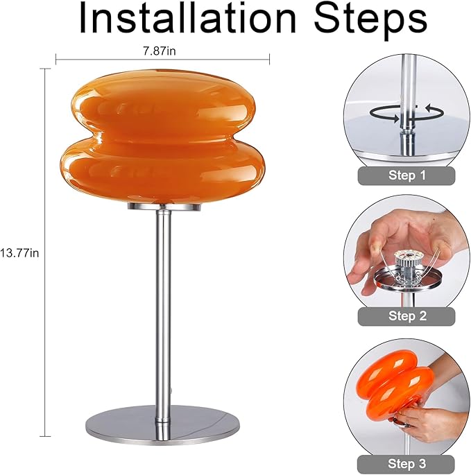 Mid Century Modern Lamp for Nightstand Table Lamp for Bedroom, Dimmable Retro Egg Tart Bedside Small Lamps,Unique Home Mushroom Decor Aesthetic Cute Table Lamps nightstand lamp - Bloomnest