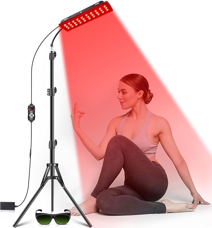 Red Light Therapy Lamp, Infrared Light Therapy with Stand - 660nm Redlight and 850nm Near Infrared Light Device for Body Pain Relief Skin Care Astarexin