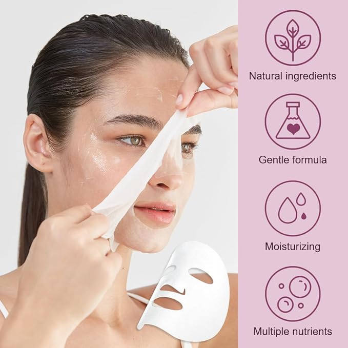 8 Pack Cherry Blossom Face Mask,Pink Face Masks Spa Day kit Supplies for Women,Sheet Facial Mask Skincare for Kids Gifts Set,Hydrate Nourish Soothe for All Skin Types,Spa Party Favors - Bloomnest