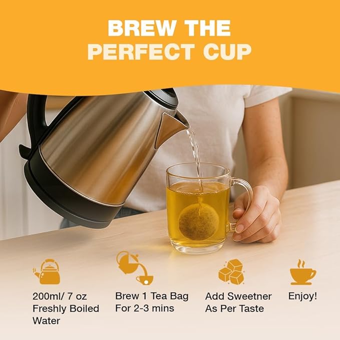 HANDPICK, Organic Turmeric Ginger Tea (100 Tea Bags) | Indian Origin | Caffeine Free, Gluten Free, Non-GMO | Savory & Spicy I Ecofriendly round tea bags - Bloomnest