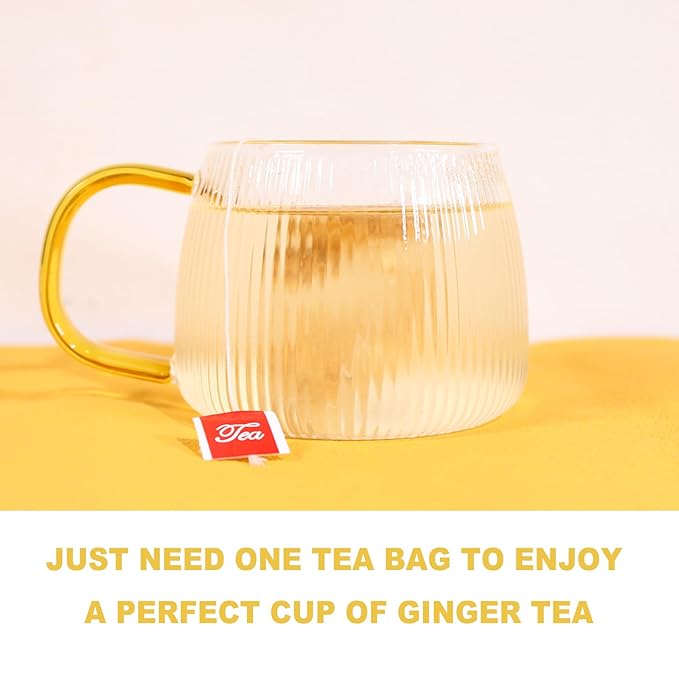 TEARELAE - Ginger Tea Bags, 64 Count - 100% Pure Ginger Root Tea, Soothing & Spicy - Non-GMO - Caffeine-free - Aid Digestion & Support Respiratory - Bloomnest