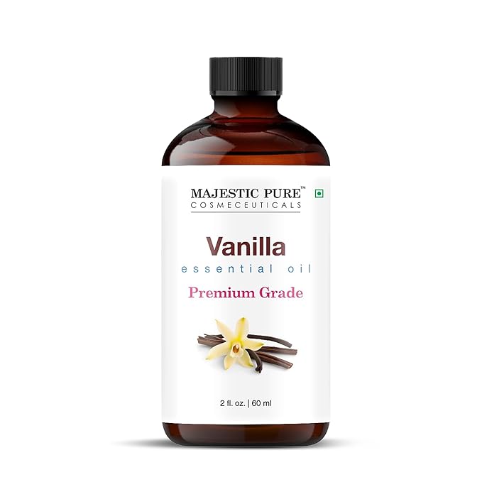 Majestic Pure Vanilla Essential Oil with Glass Dropper - 2 Fl Oz - 100% Pure and Natural Vanilla Oil - Premium Grade Essential Oils for Diffuser, Aromatherapy, Soap and Candle Making - Bloomnest