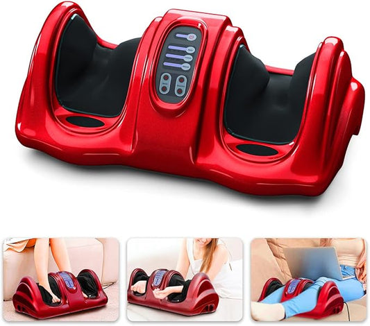 ARLIME Foot Massager Machine, Stimulates Blood Circulation Deep Kneading Shiatsu Foot Massager, Rolling & Pulsing for Leg Calf Arm Ankle w/Remote, Red - Bloomnest