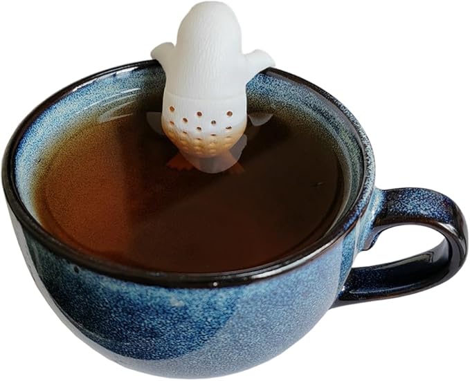 sea dog tea infuser cute animal silicone tea filters tea infuser, tea steeper for loose tea，loose tea holder，perfect for brewing tea for a more enjoyable afternoon tea time with friends and family!