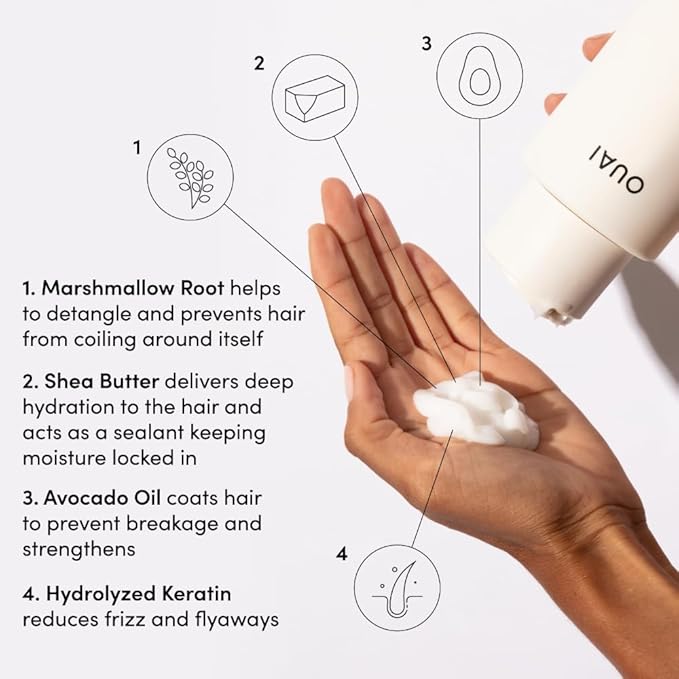 OUAI Thick Hair Shampoo & Conditioner Set, Travel Size - Moisturizing Shampoo & Conditioner - With Keratin, Marshmallow Root, Shea Butter & Avocado Oil - Sulfate, Paraben & Phthalate Free (3 Oz) - Bloomnest