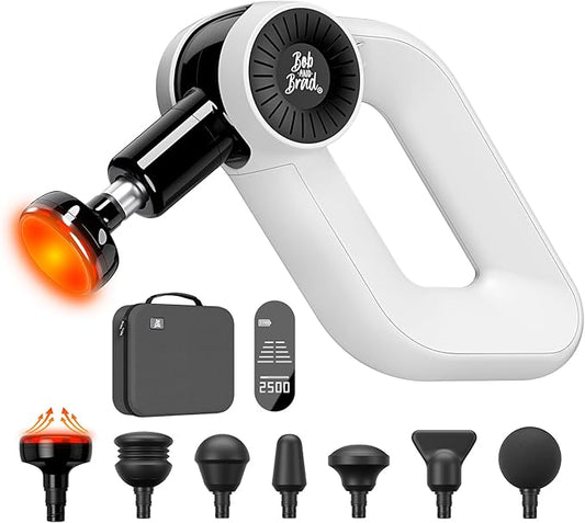 BOB AND BRAD D6 Pro Plus Massage Gun with Heat, Deep Tissue Percussion with 16mm Amplitude, Professional Muscle Massager Gun for Athletes, Quiet Electric Handheld Massager - Bloomnest