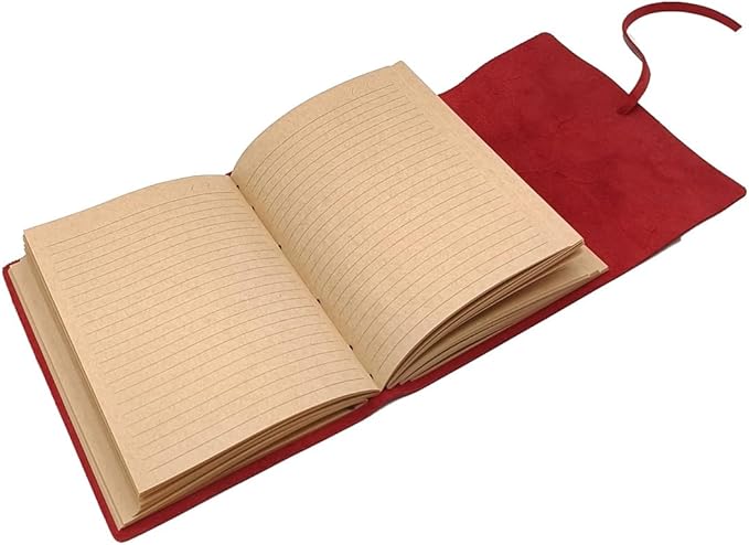 Red Notebook Journal - Genuine Leather Journals for Writing Small Size Diary 5.5x7.5 Inch, Notepad For Women and Man, Gifts,Work,Travel Wine Red - Bloomnest