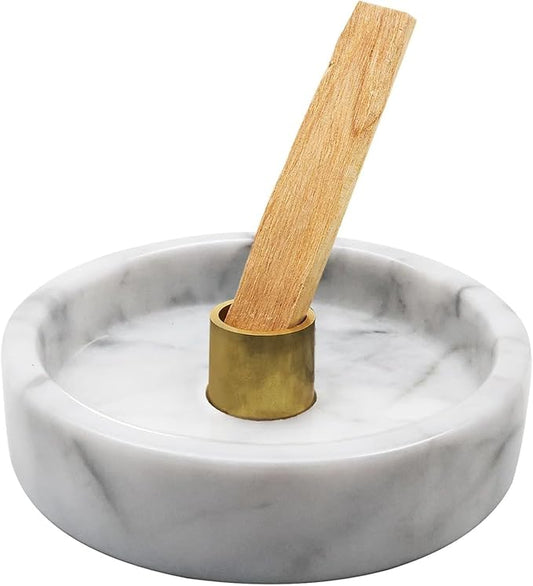 Handmade Natural Marble Incense Holder for Sticks and Cones-with 9 Holes, Multi-Functional Incense Burner Holder for Incense Sticks and Cones, Perfect Home Decor(Gray Marble, 4.7inch - Bloomnest