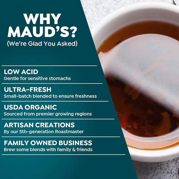 Maud's 9 Blend Organic Tea Pods Variety Pack, 48 ct, 9 Assorted Flavors, Recyclable Single Serve Pods –100% Gourmet Blended Tea Leaves, Compatible with Keurig K Cups Maker - Bloomnest