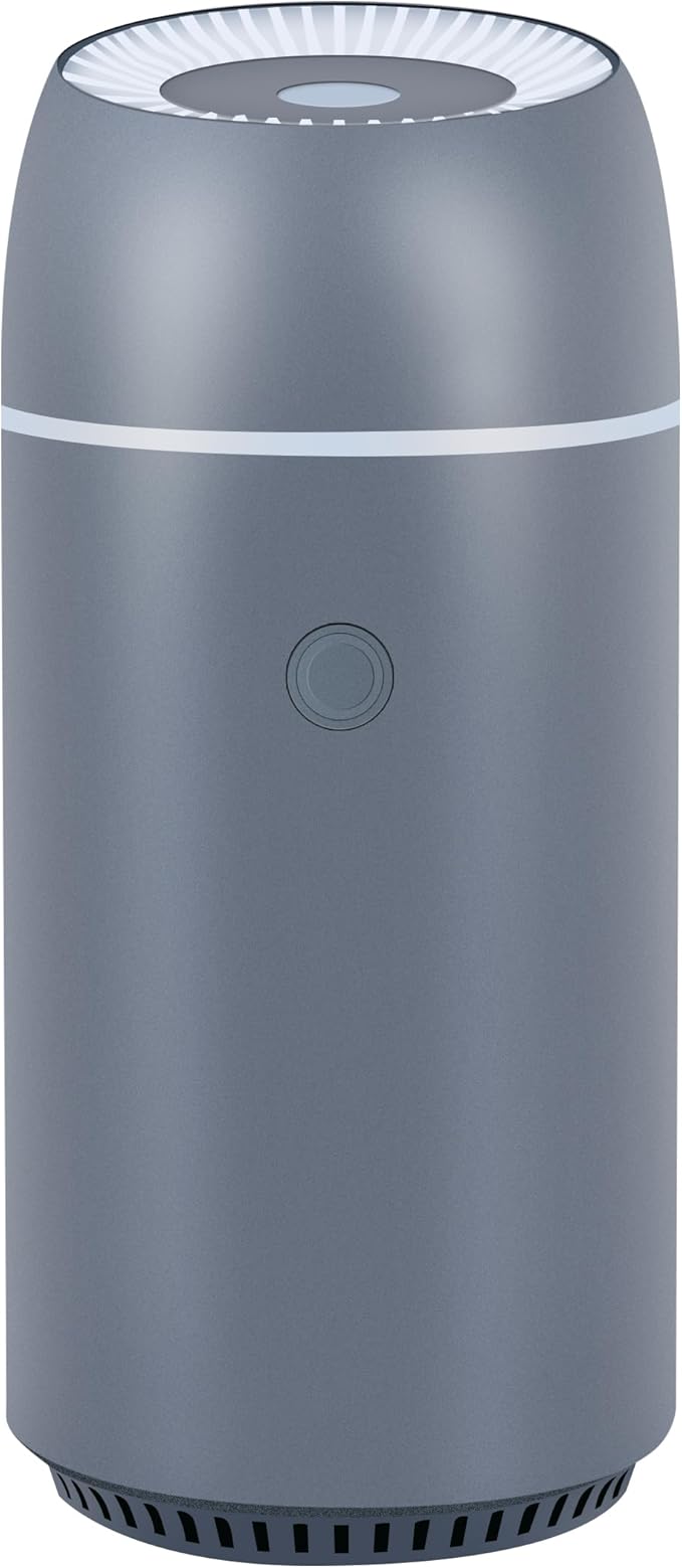 Portable Mini Ultrasonic Essential Oil Diffuser - 100ml USB Aromatherapy Humidifier with 7-Color LED Lights, Upgraded Aluminum Alloy Shell for Home, Office, Bedroom, Car & Small Spaces (Grey) - Bloomnest