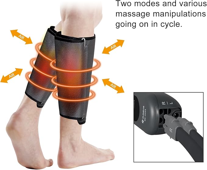 QUINEAR Air Compression Leg Massager for Circulation & Pain Relief, Calf Massagers with 2 Modes & 3 Intensities, Sequential Compression Device (SCD) for RLS, Edema, FSA-HSA - Ideal Gift - Bloomnest