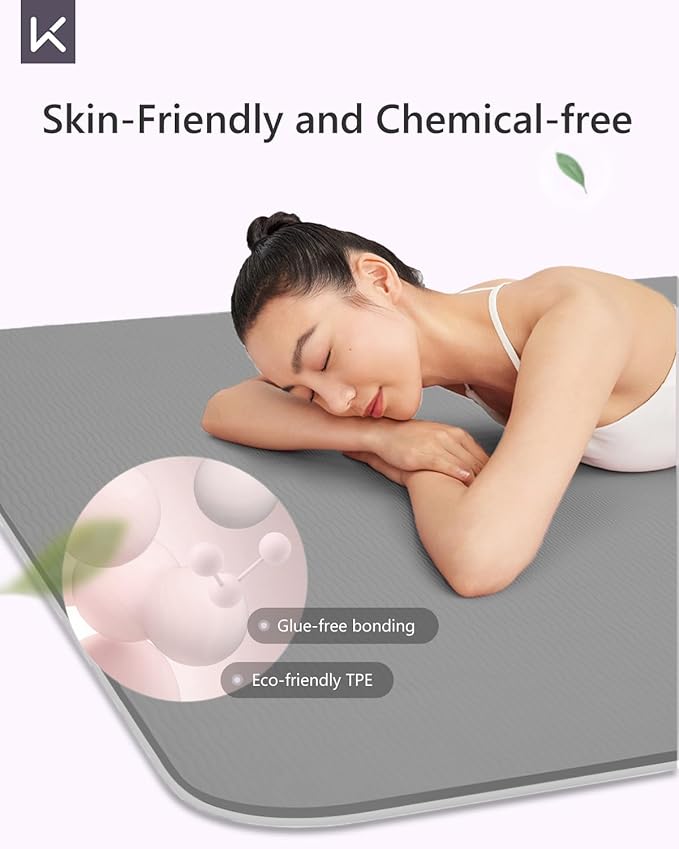 KEEP Yoga Mat Non Slip, Hot Yoga Mat for Women, 72"x24" Double-Color Exercise mat for Home Workout, Premium TPE 7mm Thickened Lightweight Workout Mat for Pilates and Fitness - Bloomnest