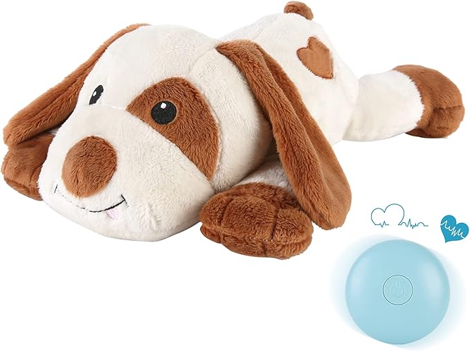 Heartbeat Dog Toy for Puppy- Helps for Dog Anxiety Relief and Calming Aid, Stuffed Animal Anxiety Calming Behavioral Aid Puppy Heartbeat Toy Sleep aid for Dogs Cats Pets - Bloomnest