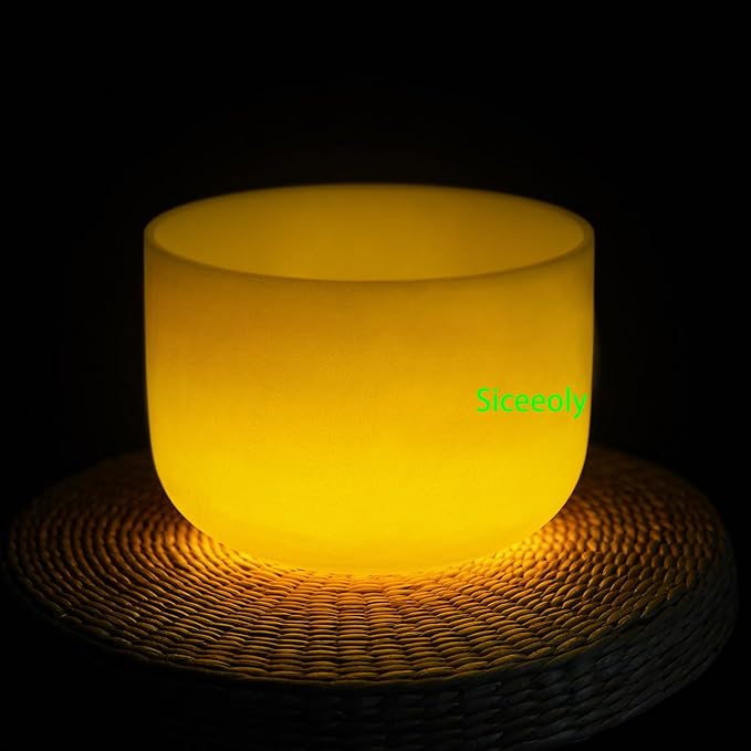 12" C Note Crystal Singing Bowl Base Root Chakra Quartz Singing Bowl Meditation Sound Healing with Durable Carrying Case Suede Striker O-ring - Bloomnest