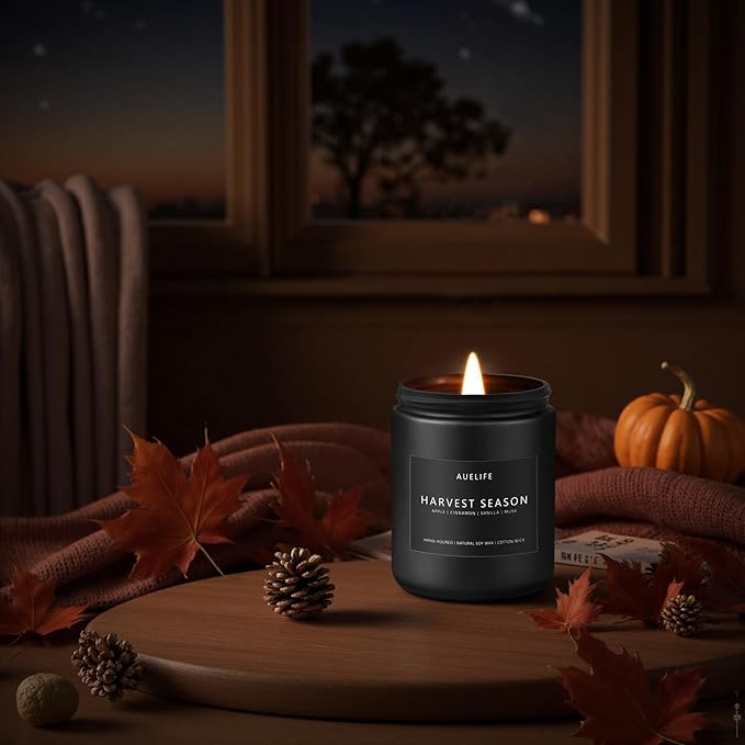 Fall Candle - Harvest Season Scented Candles, Fall Soy Candle for Home Decor, 7 oz Natural Soy Wax – Long-Lasting Autumn Candles, Aromatherapy Gift for Women & Thanksgiving, 7oz - Bloomnest