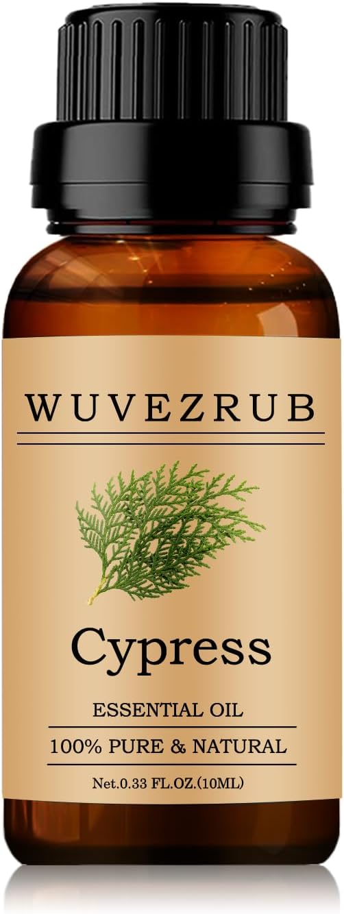 Cypress Essential Oils 10ML, 100% Pure and Natural Essential Oil for Aromatherapy Diffuser - 0.33 Fl Oz/Cypress WUVEZRUB