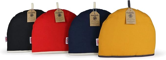 Muldale Large Tea Cozy for Teapot Insulated - Jubilee Red - 100% Cotton Extra Thick Wadding - Designed in England - Tea Cozies Covers Fit 1 to 6 Cup - Bloomnest