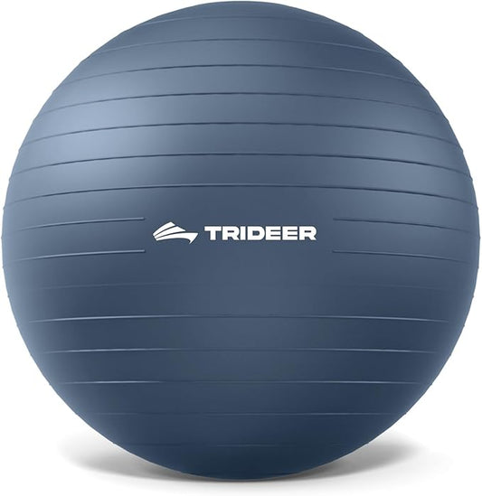 Trideer Exercise Ball for Yoga, Pilates & Fitness – Stability Ball Equipment for Home Gym & Office Chair, Core & Balance Training Accessories, Physical Therapy Equipment, Quick Pump Included, 5 Sizes - Bloomnest
