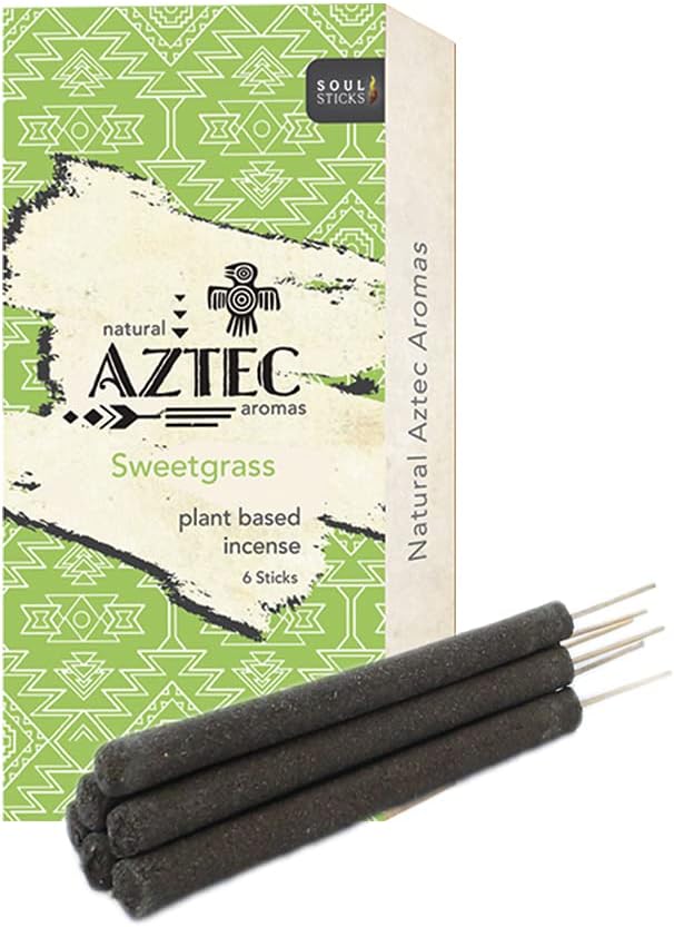 Soul Sticks Aztec Cinnamon Resin Incense Sticks, 90 Hrs Burn Time – 100% Natural, Hand-Rolled & Slow-Burning 6 Pcs| Artisan Blend for Yoga, Meditation, Relaxation, Aromatherapy (SweetGrass)