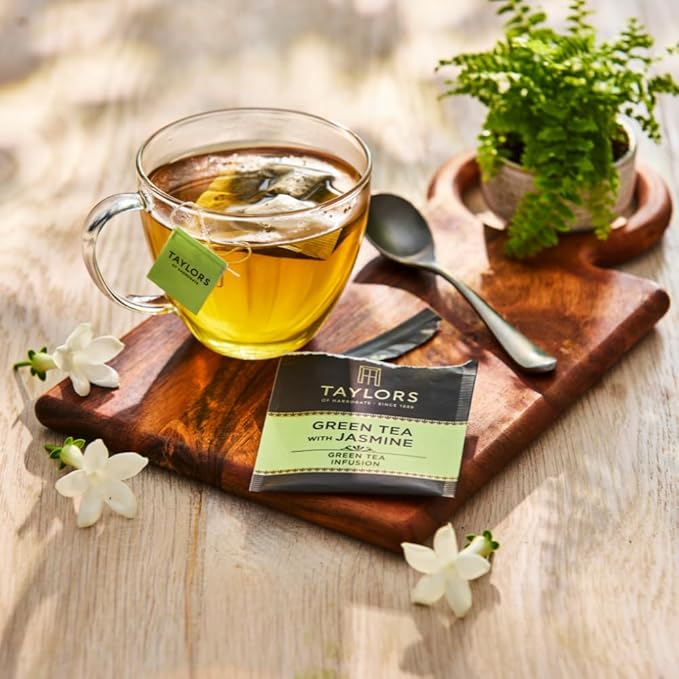 Taylors of Harrogate Green Tea with Jasmine, Individually Wrapped Bags, 20 Count (Pack of 1), Delicate, Floral & Sweet, Caffeinated, Enjoy Hot or Iced, 20 Teabags - Bloomnest