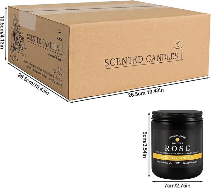 9Psc Scented Candles Set | Men Candle Set,7oz Gifts for Men Aromatherapy, Soy Candle(Black) - Bloomnest