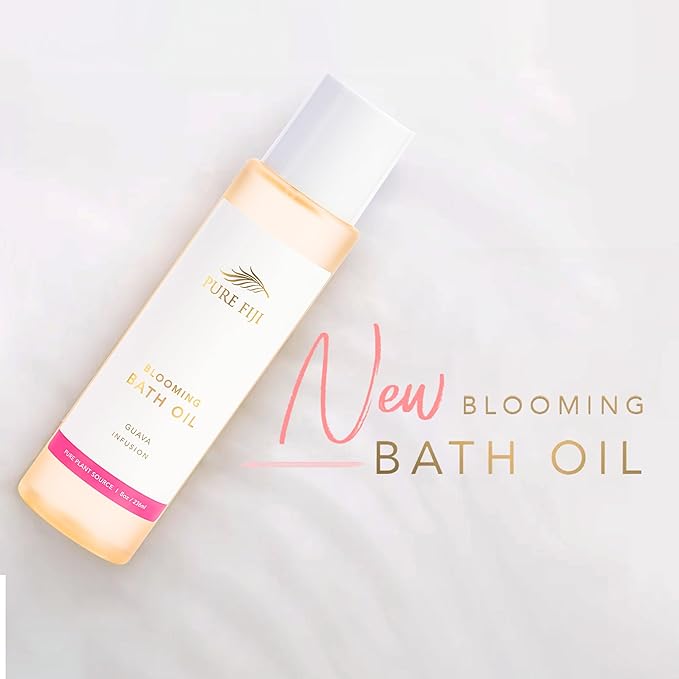 Pure Fiji Bath Oil, Conditioning Body Moisturizer with Natural Ingredients Bath Essential for Women Moisturizing Bath & Body Oil - Guava (8oz/236ml)