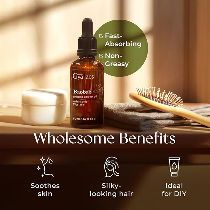 Gya Labs Baobab Carrier Oil - 1.7 Fl Oz - for Hair, Skin, Face, Scalp & Body Massage - Bloomnest