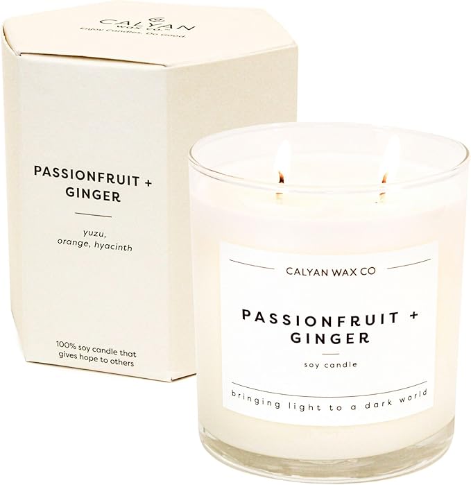 Calyan Wax Co. 2 Wick Candle, Rosewood + Amber Scented Candle, 37 Hour Burn Time, Aromatherapy Soy Candles, Non Toxic & Vegan Soy Wax, Glass Tumbler Scented Candles, 8.8oz - Bloomnest