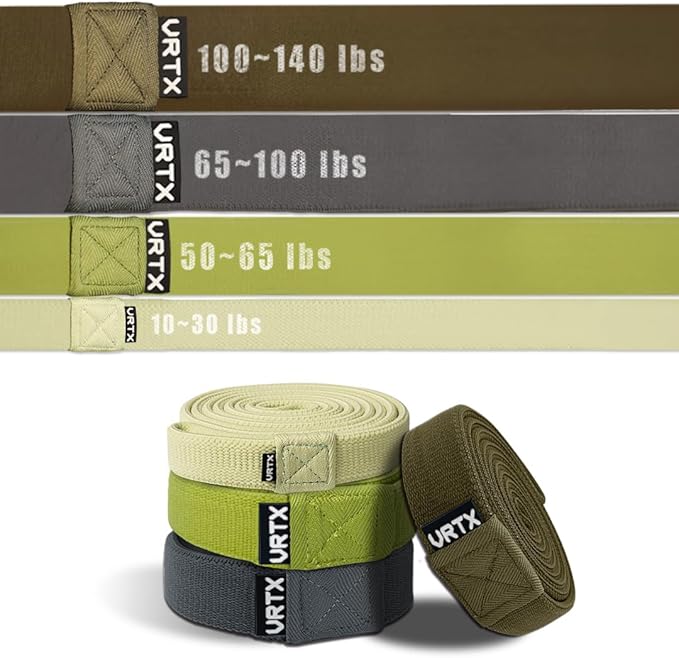 VRTX Fabric Resistance Bands for Men & Women | Long Exercise Band for Workout, Stretch, Yoga, Full Body Training | Soft Mesh Cloth, Non-Slip, High Durability Elastic Straps - Bloomnest