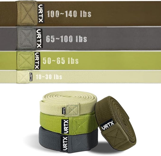 VRTX Fabric Resistance Bands for Men & Women | Long Exercise Band for Workout, Stretch, Yoga, Full Body Training | Soft Mesh Cloth, Non-Slip, High Durability Elastic Straps - Bloomnest