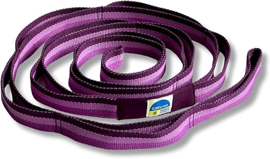 California Yoga Strap | Yoga Belt with Loops | 12 Multi Loop & Non-Elastic | Stretching Strap | Gym Workout & Exercise Bands | Physical Therapy | Improves Sitting Posture for Women & Men - Bloomnest