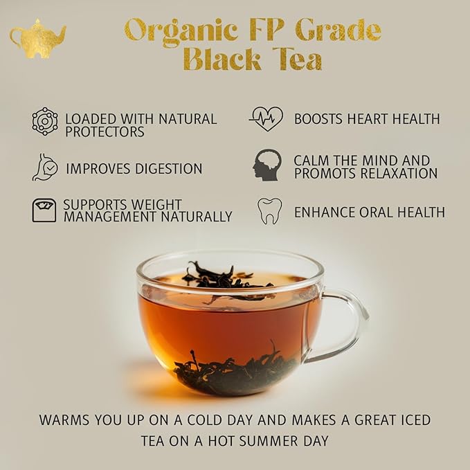 Earl Grey Tea, Organic Loose Leaf Black Tea – Classic Bergamot & Citrus Flavor – Boost Clarity & Wellness – Drink Hot or Iced – 4 oz Resealable Bag (Makes 50 Cups) – The Elegant Elephant - Bloomnest