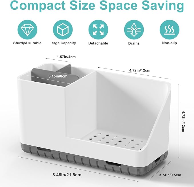Toothbrush Holders for Bathrooms, Kids Electric Toothbrush and Toothpaste Holder with Drainage, Tooth Brush Holder for Bathroom Countertop Organizer (Grey) - Bloomnest