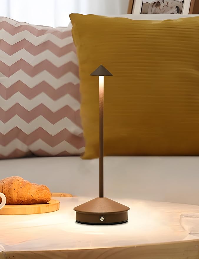 Cordless Table Lamps,LED Rechargeable Desk Lamp,Portable Modern USB Battery Operated Lights,Outdoor Waterproof Touch Dimmable,for Patio,Restaurant,Bar,Camping,Dining Home Set of 2 Brown - Bloomnest