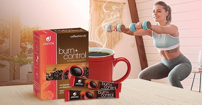 Javita Burn + Control Instant Coffee, Weight Management Herbs: Garcinia Cambogia & Yerba Mate, Slimming Coffee with Help of Exercise, Keto, Dieters Drink, 4 box / 24 (4.55g Sticks), 96 Count - Bloomnest