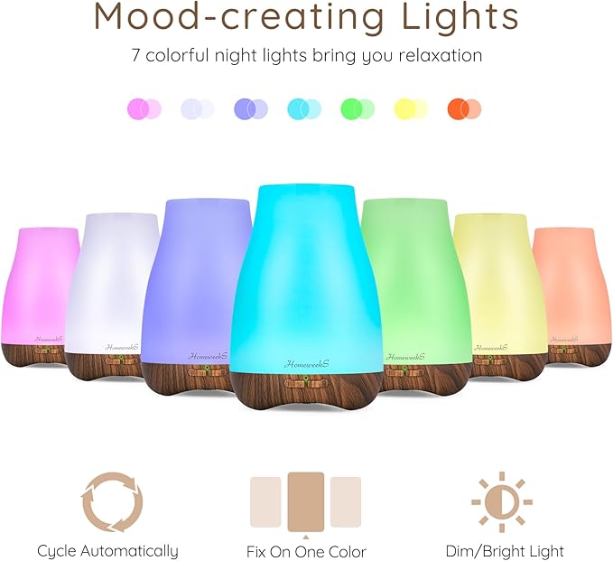 Aromatherapy Essential Oil Diffuser for Room: Air Humidifier Aroma Scent Cool Mist Diffusers Colorful Light Cute Mini Small Waterless Auto Off Ultrasonic for Home Bedroom - Bloomnest