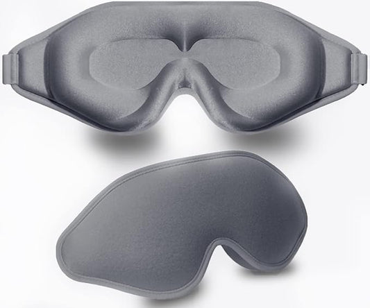 Sleep Mask, 3D Deep Contoured Eye Covers for Sleeping, 99% Block Out Light Eye Mask, Zero Pressure Cup Blindfold for Men Women, with Adjustable Strap for Sleeping, Yoga, Traveling (Grey) - Bloomnest