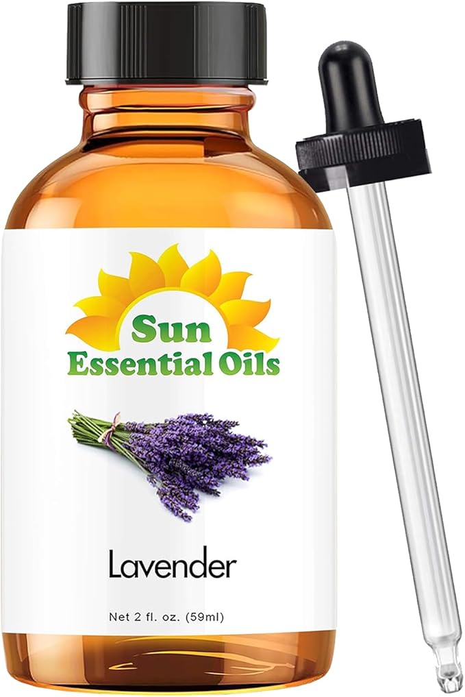 Sun Essential Oil - Lavender Essential Oil 2 oz (59 ml) for Diffuser, Humidifier, Skin, Aromatherapy Massage, Scented for Soap & Candle Making at Home, Calming Aroma for Sleep - Bloomnest