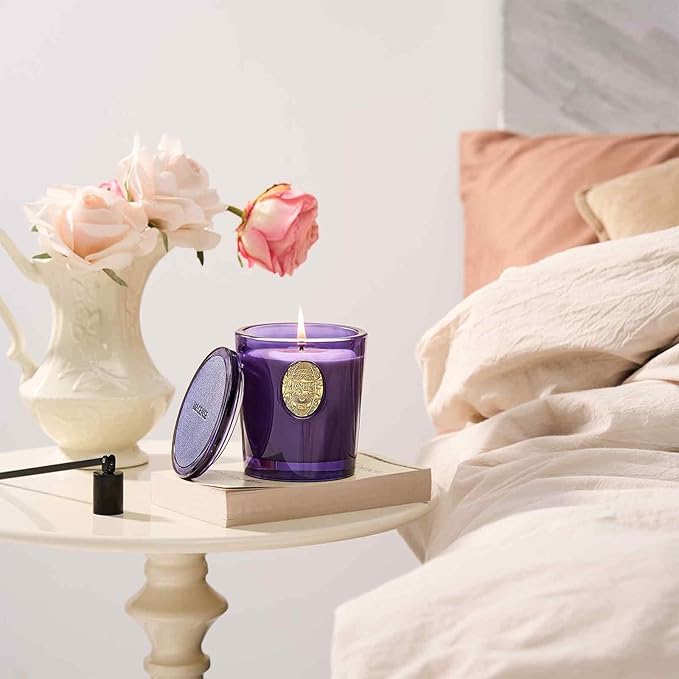 M&SENSE Natural Soy Candle | Lavender Citrus & Purple | 9.2 oz, 50H Burn Time | Luxury Scented Candle for Relaxation, Gifting, Home Décor | Ideal for Bedroom, Office, Party Ambiance - Bloomnest