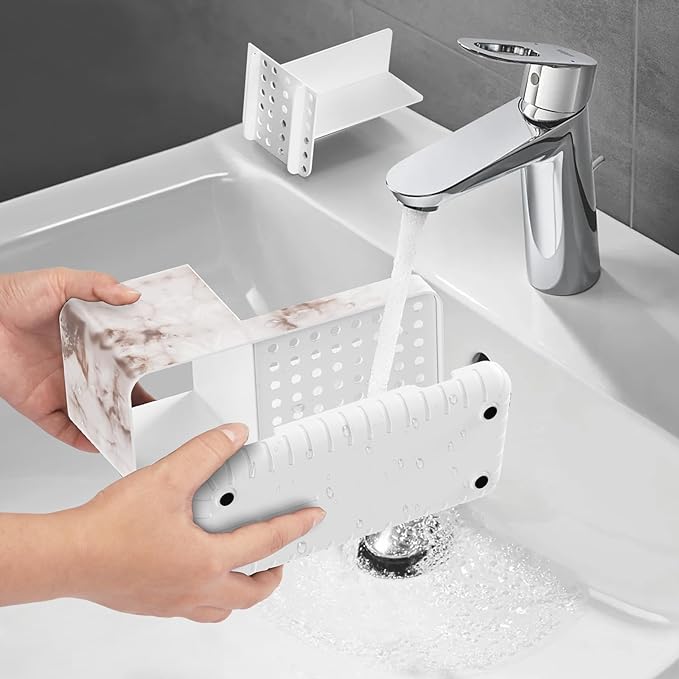 Toothbrush Holders for Bathroom Countertop Organizer, Kids Electric Toothbrush and Toothpaste Holder for Bathroom Organizers and Storage (White Marble Grain) - Bloomnest