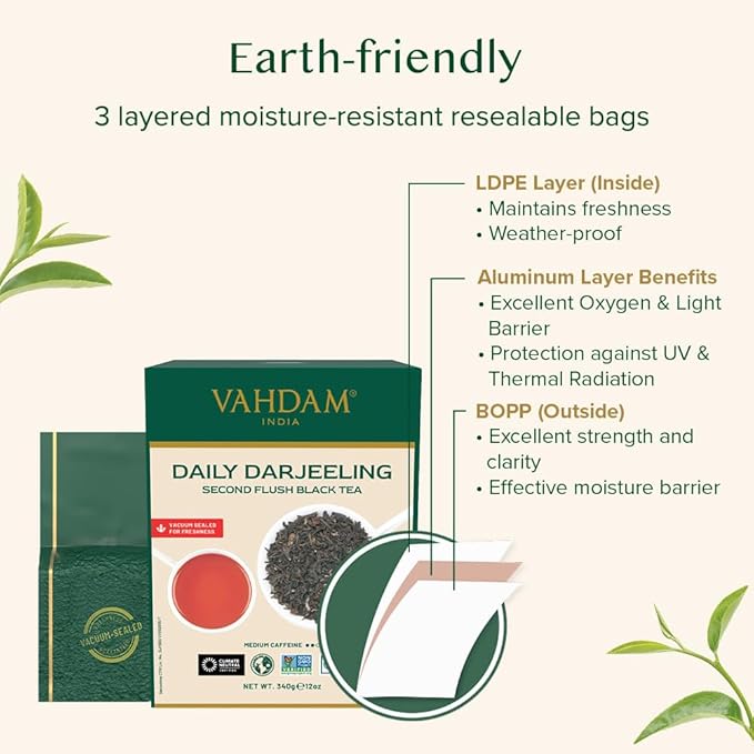 VAHDAM, Darjeeling Tea Leaves From Himalayas 340g (170+ Cups) Pure Unblended Darjeeling Black Loose Leaf Tea | Packed & Shipped Direct From Source In India - Bloomnest