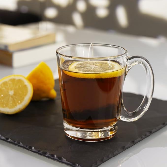LEMONSODA Clear Large Glass Coffee Mug with Handles for Hot Beverages, Clear Mugs for Espresso, Tea, Cappucino, Latte, Juice (8.75 oz, 10.5 oz, 12 oz) (10.5 oz, Set of 6) - Bloomnest