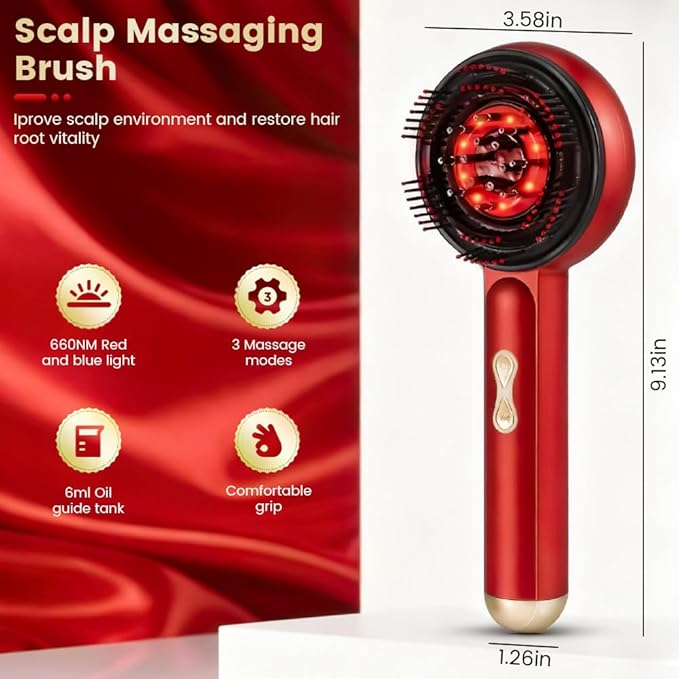 3-in-1 Scalp Massager for Hair Growth, Electric Hair Oil Applicator with EMS & Scalp Brush for Deep Cleansing, Rechargeable Head Massager for Scalp Care and Relaxation at Home Dexmary