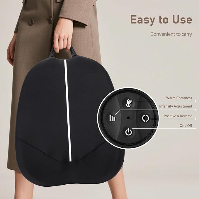 Shiatsu Back Massager with Heat,Up and Down Back Massager for Pain Relief Deep Tissue,Portable Massage Chair Pad,Kneading Massage for Office Home - Bloomnest