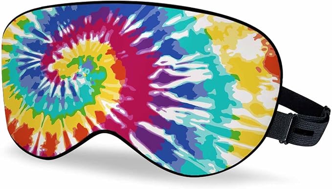 Swirl Sleep Eye Mask Tie Dye Abstract Rainbow Men Women Sleep Mask with Adjustable Strap Eye Cover Eye Shade for Travel, Nap,Meditation - Bloomnest