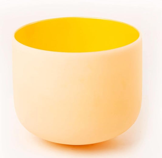 Leize Quartz Crystal Singing Bowl 432hz D Note Sacral Chakra Navel Chakra Orange 11" with Suede Striker - Bloomnest
