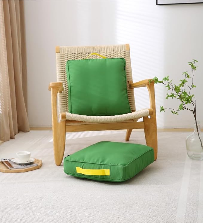 Large Floor Pillow Meditation Cushion Square Floor Cushions for Adults,Premium Washable Outdoor Cushions Seat-Yoga Pillows for Sitting on Floor 18" Green