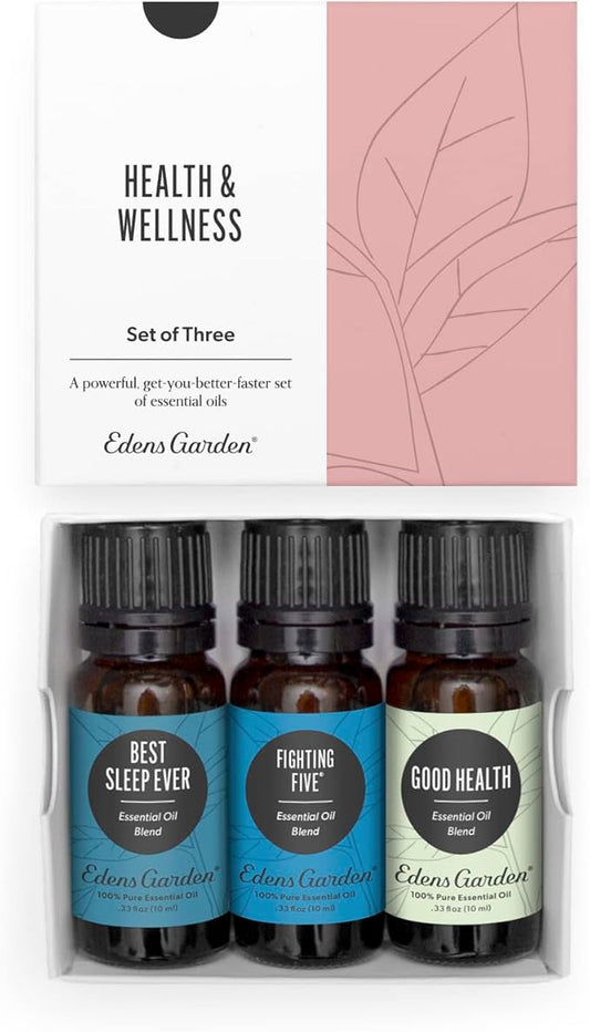 Edens Garden Health & Wellness Essential Oils 3 Set – 100% Pure Therapeutic Grade, Natural Undiluted Aromatherapy Blends - Oil for Immune Support, Household Cleaning & Air Freshening, 10 ml/ 3 Pack - Bloomnest